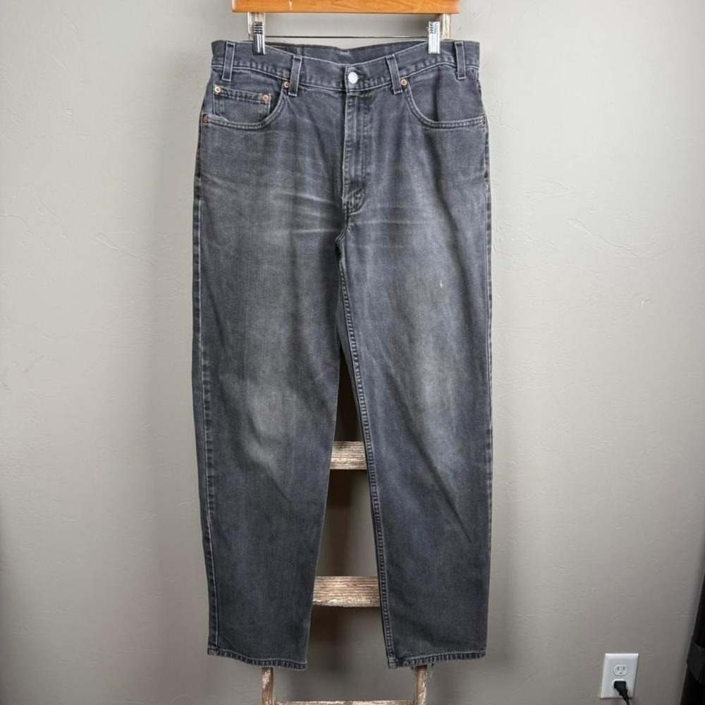 Vintage 90s Levi 550 Faded Black Denim Jeans size 35x32, USA